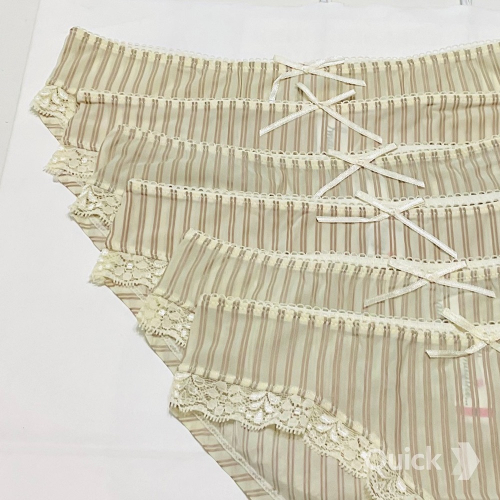 S - New 6 pcs Stripe Low-Rise Bikinis